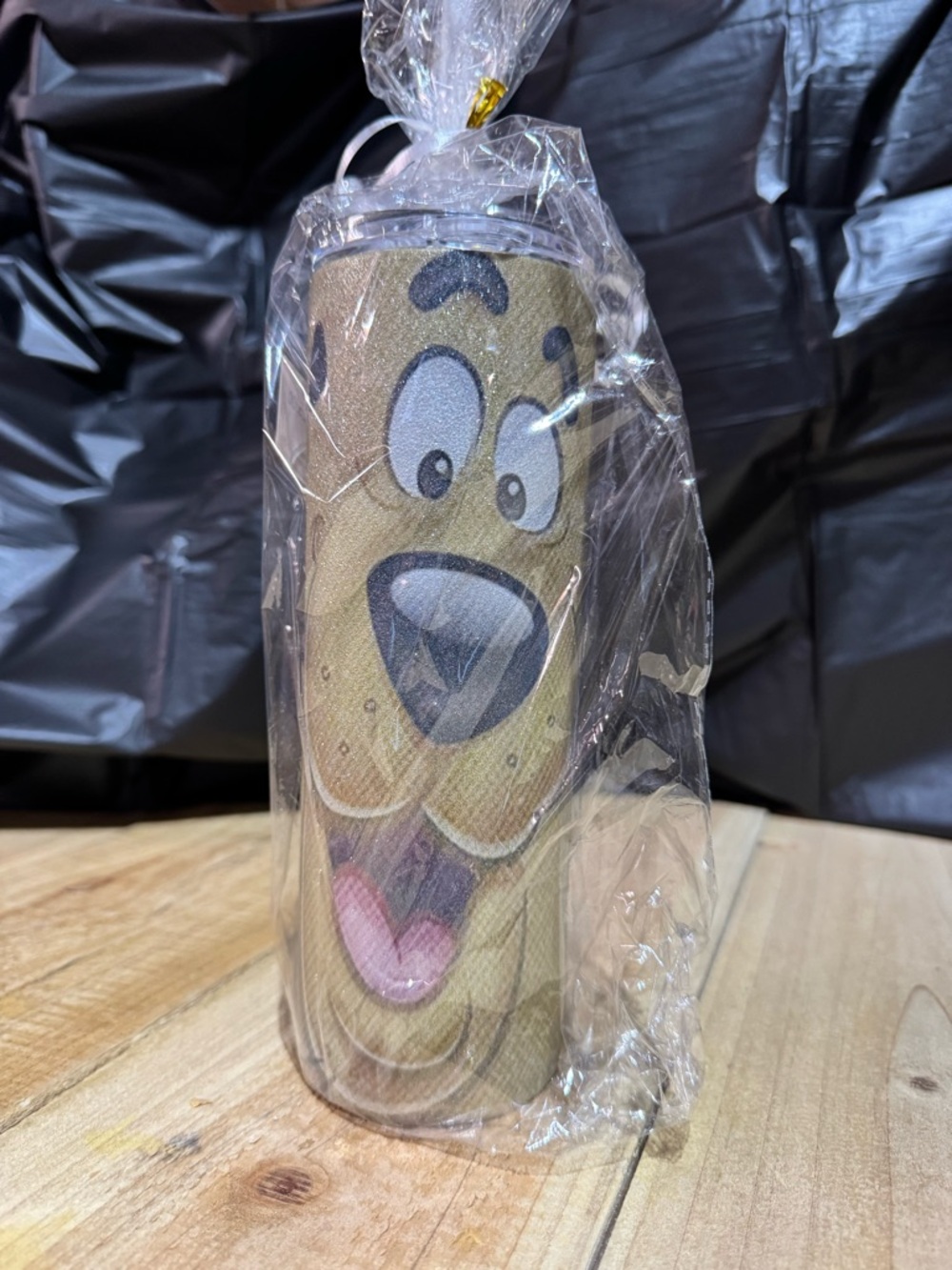 Scooby Themed Travel Tumbler - Tan Paw Print Design